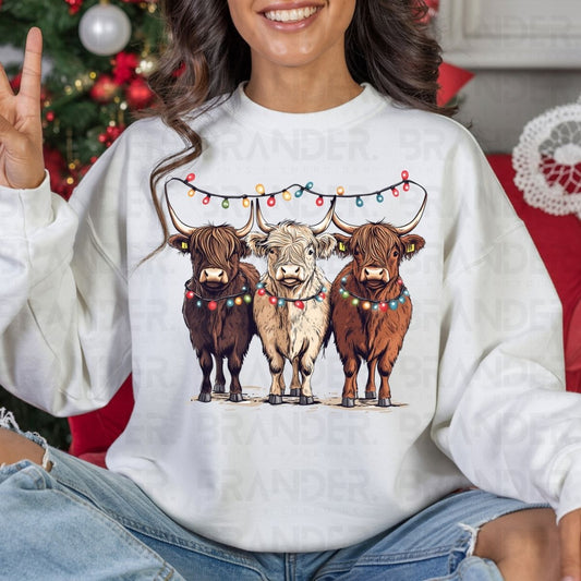 FESTIVE HIGHLAND COWS - DTF TRANSFER