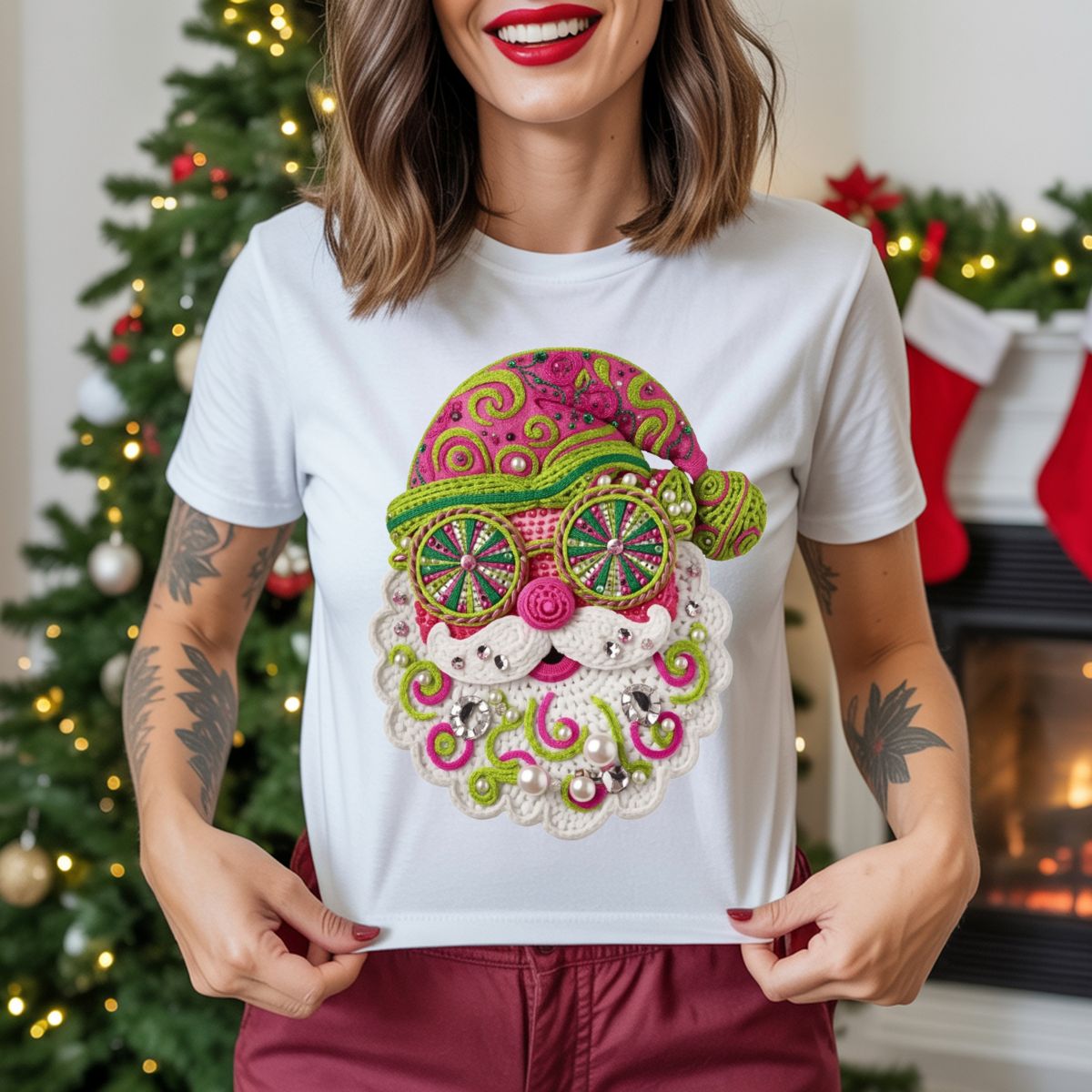 RETRO SANTA *FAUX YARN* - DTF TRANSFER