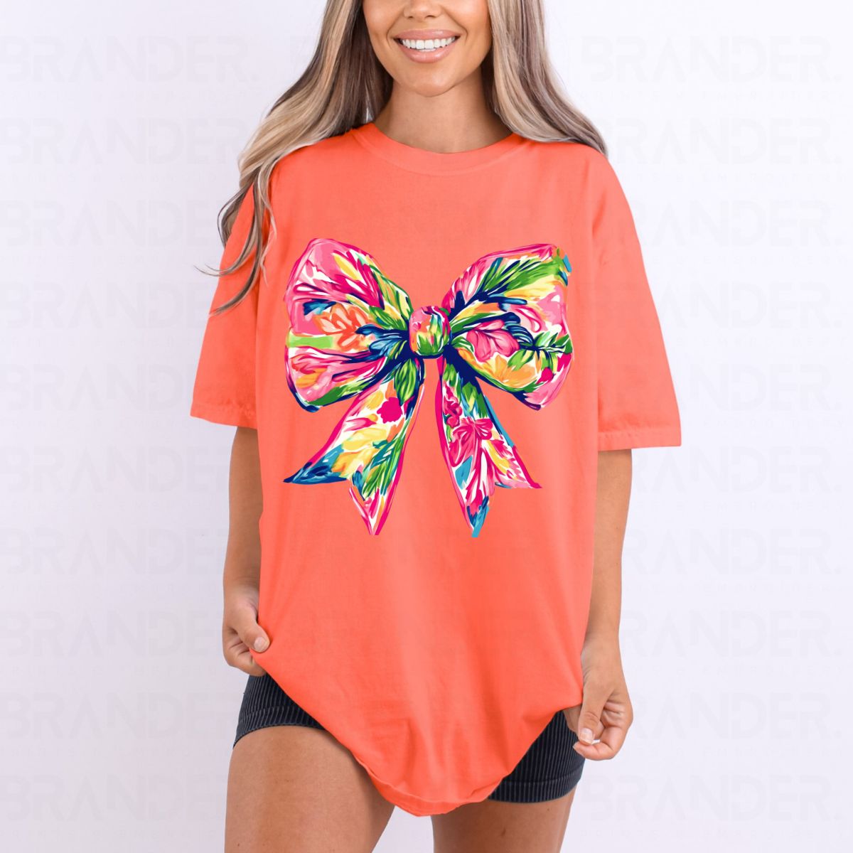 COQUETTE PREPPY FLORAL BOW - DTF TRANSFER