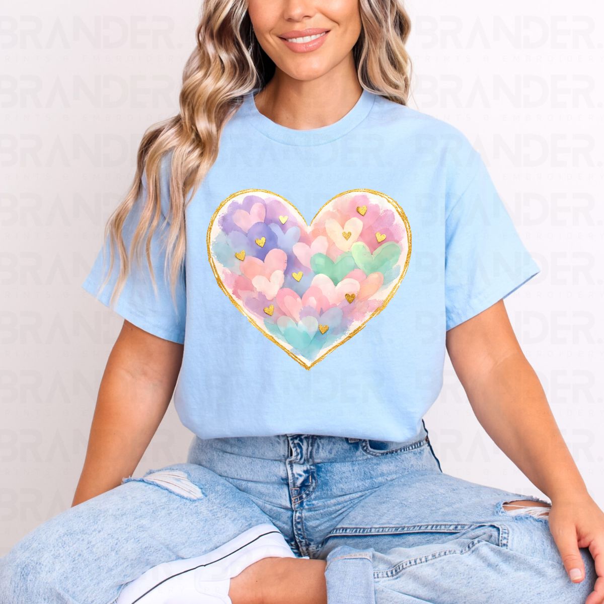 PAINTED PASTEL HEART - DTF TRANSFER