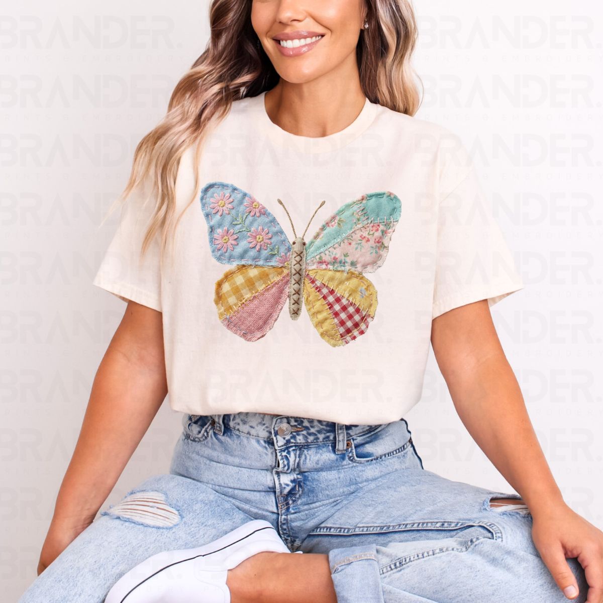 PATCHWORK BUTTERFLY - DTF TRANSFER