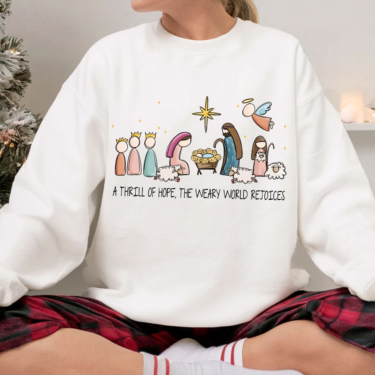 A THRILL OF HOPE THE WEARY WORLD REJOICES - DTF TRANSFER