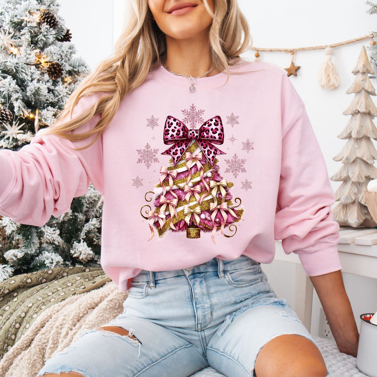 COQUETTE PINK CHRISTMAS TREE - DTF TRANSFER