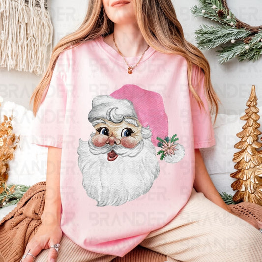 PINK VINTAGE SANTA - DTF TRANSFER