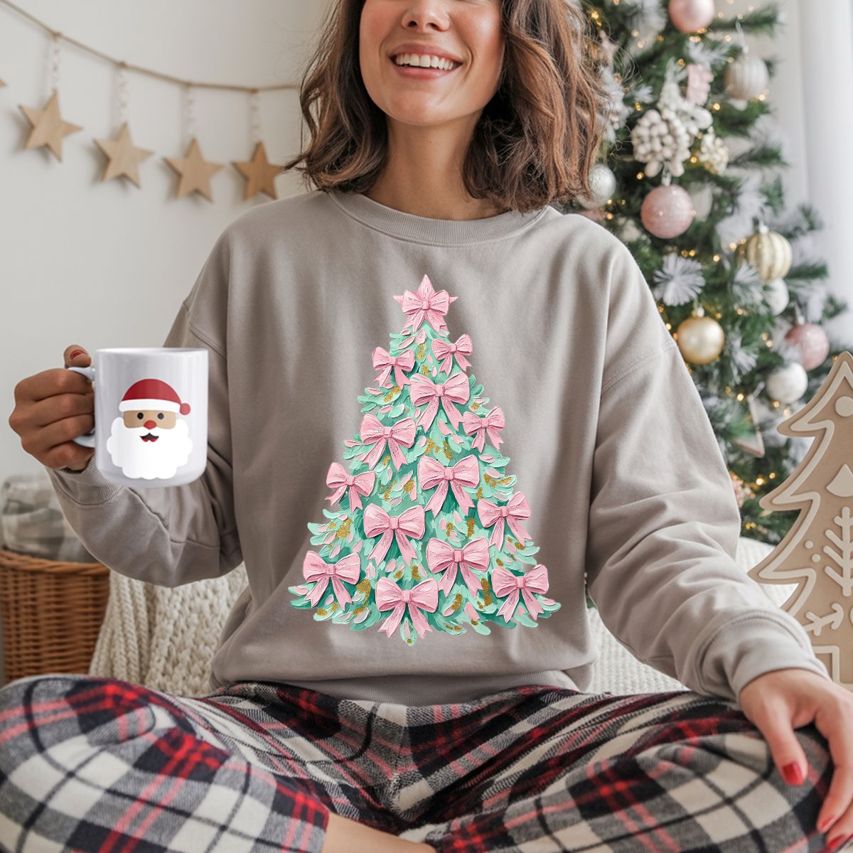 COQUETTE CHRISTMAS TREE WITH BOWS - DTF TRANSFER