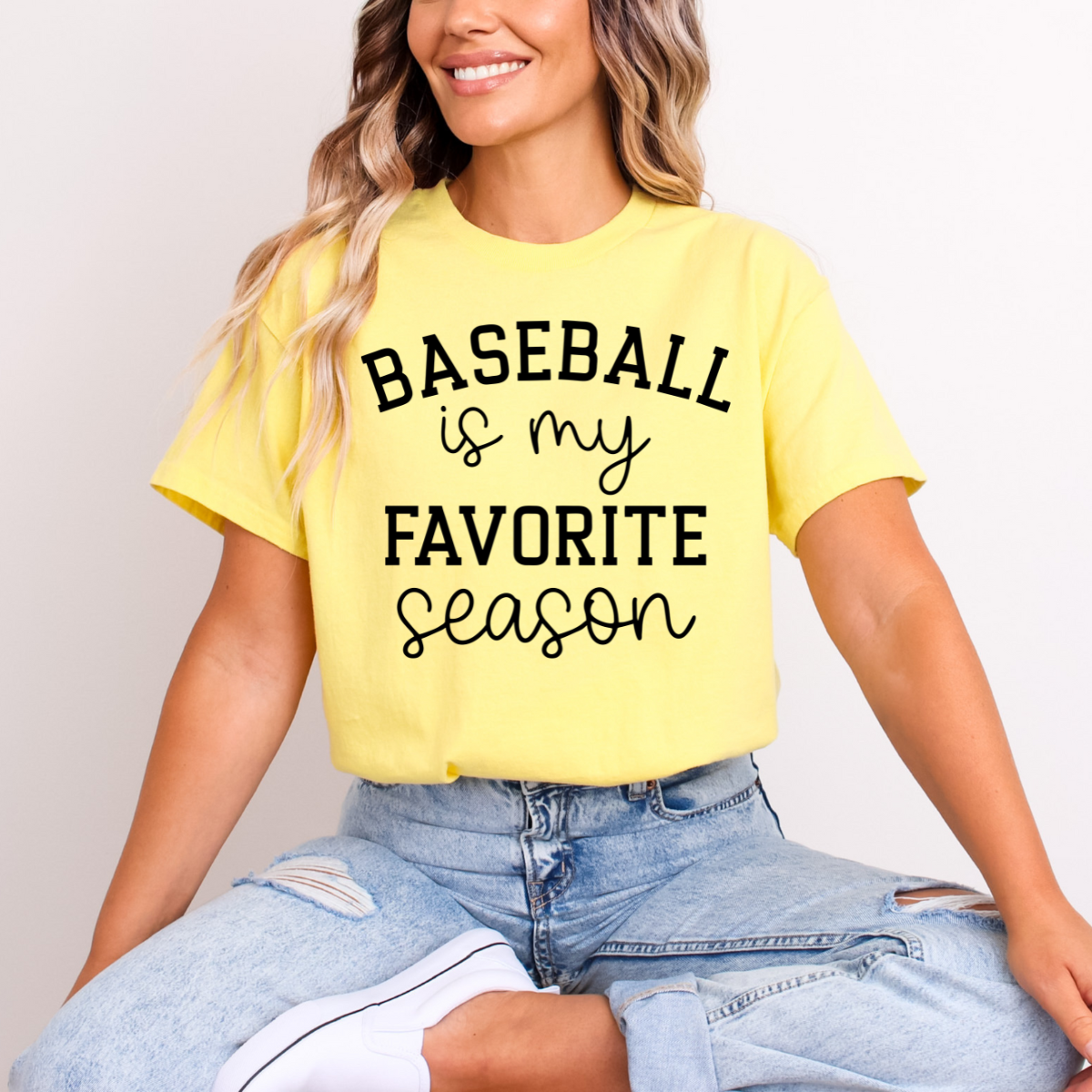 BASEBALL IS MY FAVORITE SEASON *BLACK TEXT* - DTF TRANSFER