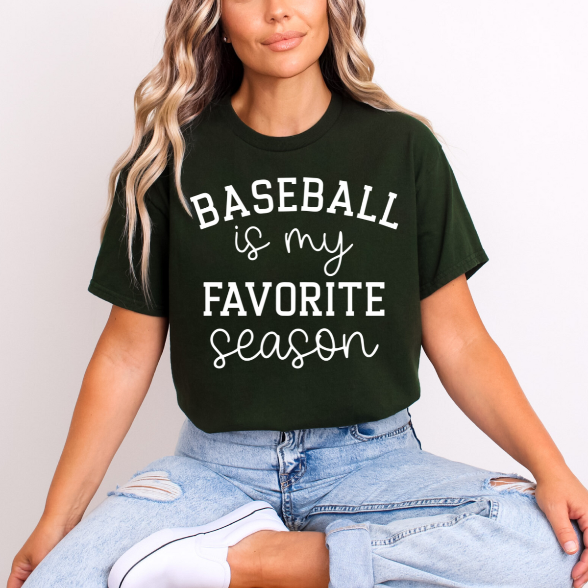 BASEBALL IS MY FAVORITE SEASON *WHITE TEXT* - DTF TRANSFER