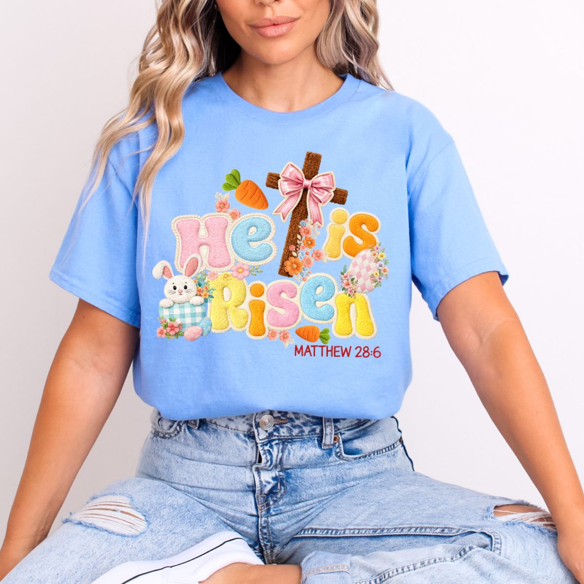 COQUETTE HE IS RISEN *FAUX YARN* - DTF TRANSFER
