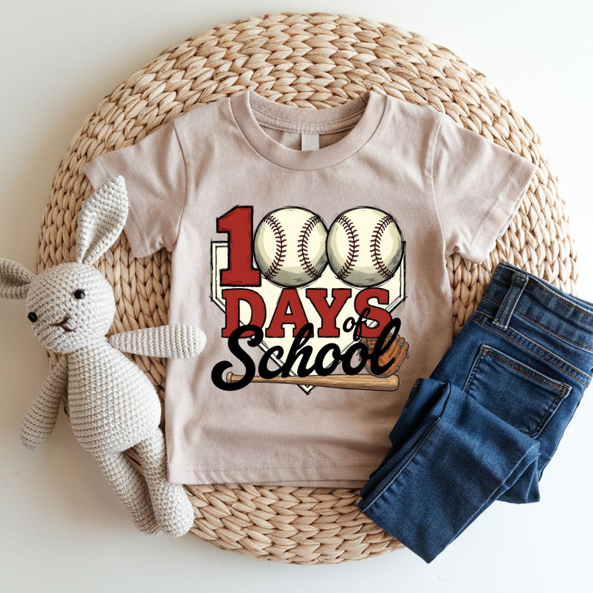 100 DAYS OF SCHOOL BASEBALL - DTF TRANSFER