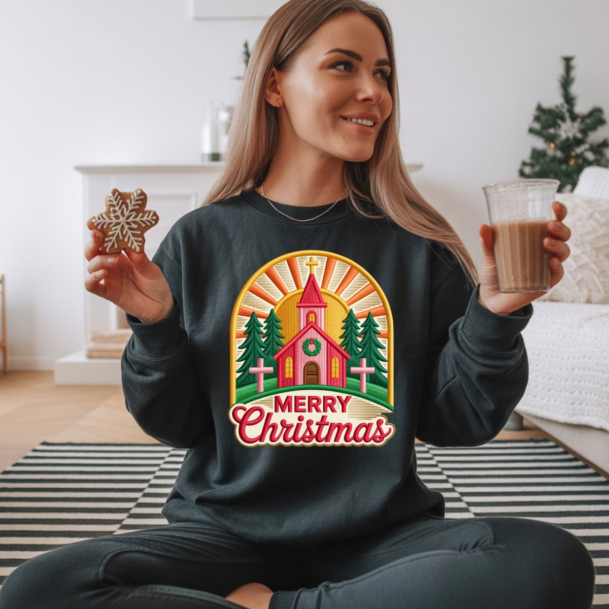 MERRY CHRISTMAS *FAUX EMBROIDERY* - DTF TRANSFER