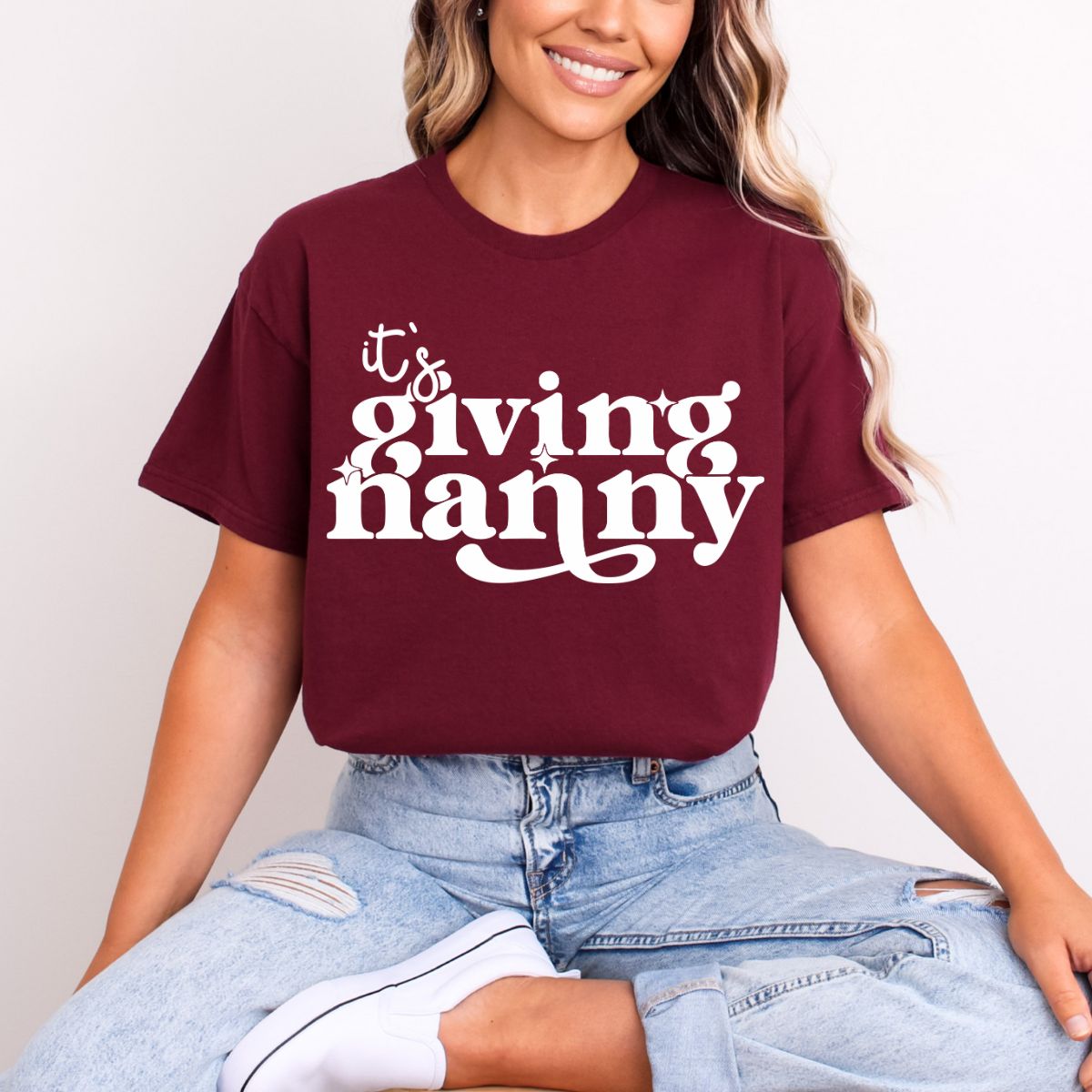 IT'S GIVING NANNY *WHITE* - DTF TRANSFER