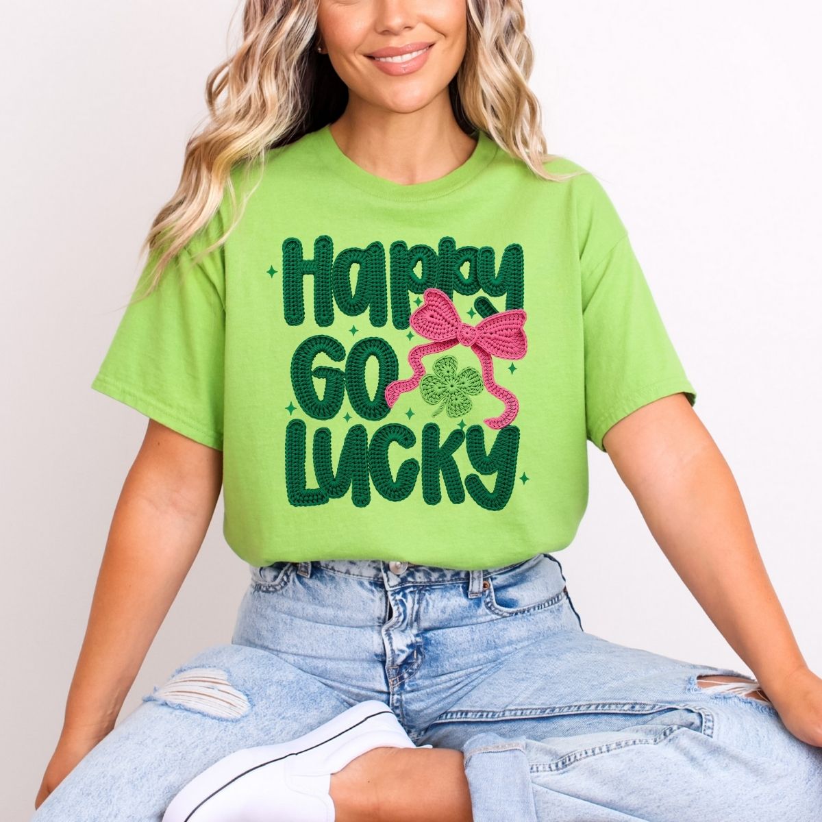 COQUETTE HAPPY GO LUCKY *FAUX YARN* - DTF TRANSFER