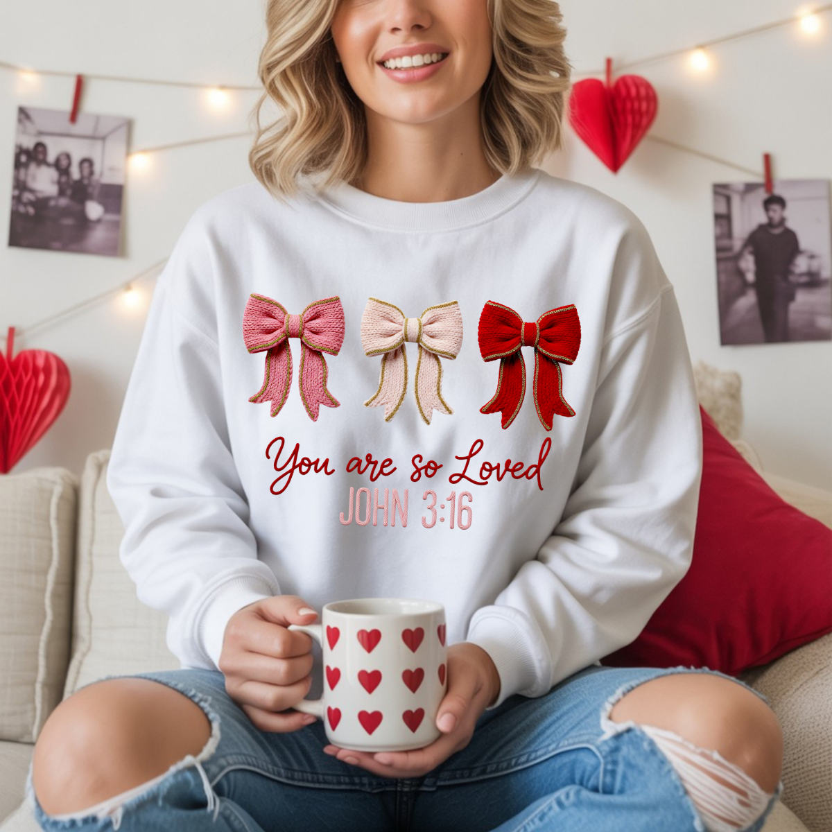 COQUETTE YOU ARE SO LOVED *FAUX YARN* - DTF TRANSFER