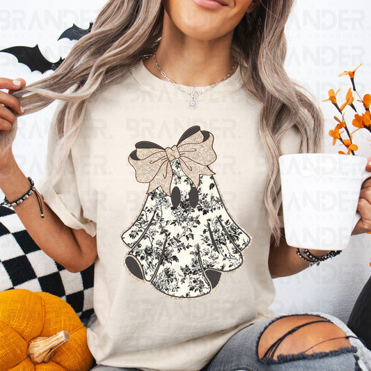 COQUETTE TAN FLORAL GHOST - DTF TRANSFER