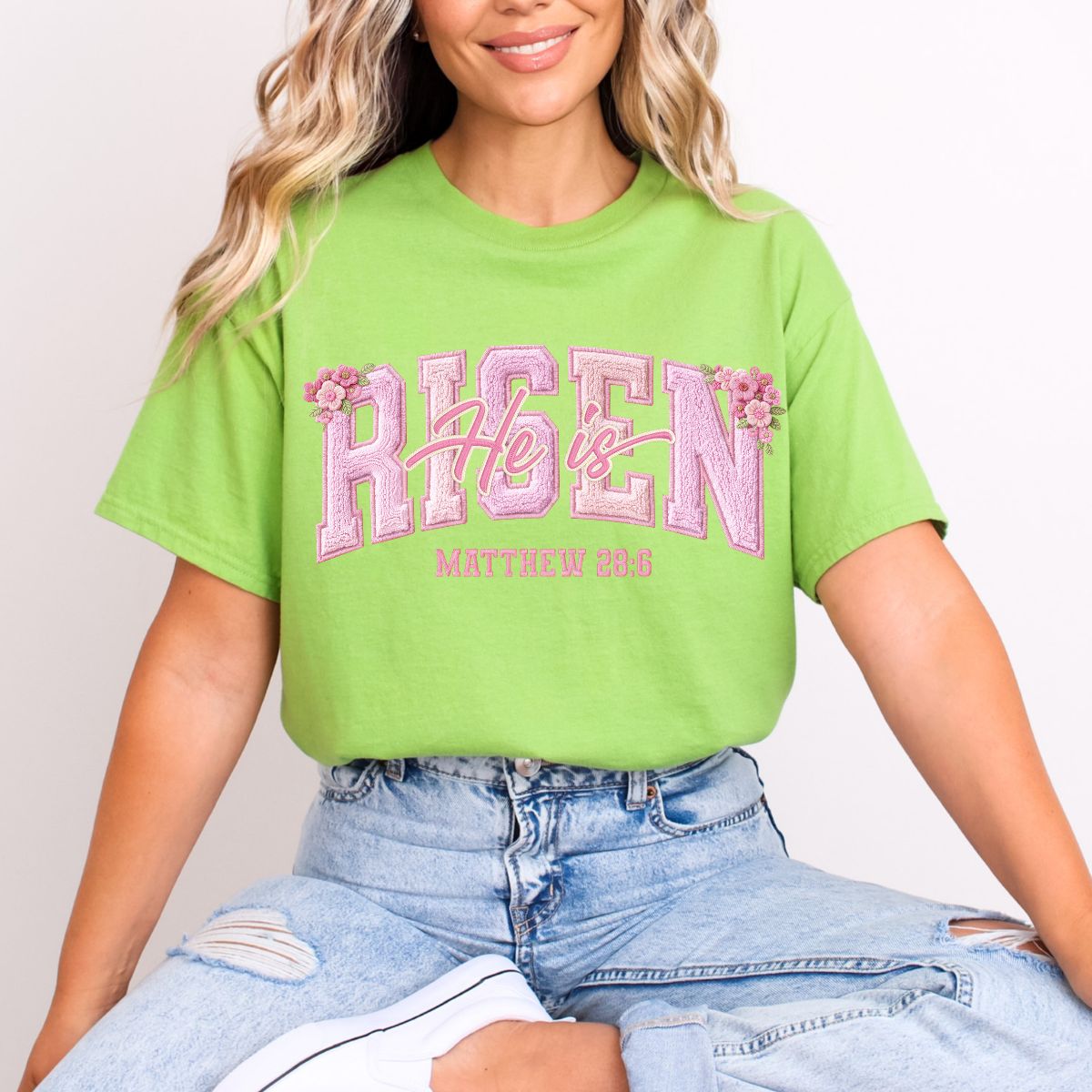 HE IS RISEN *FAUX YARN* - DTF TRANSFER