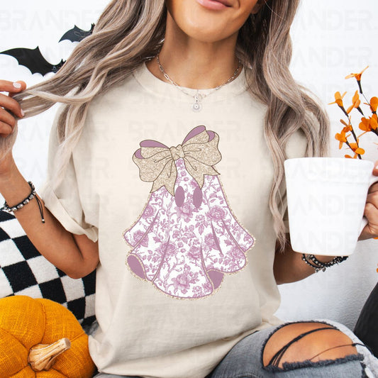 COQUETTE PURPLE FLORAL GHOST - DTF TRANSFER