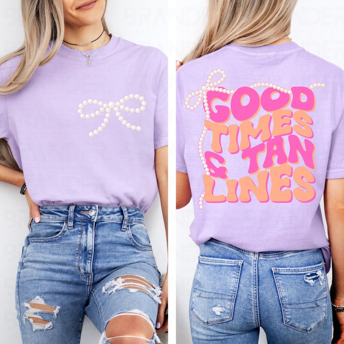 COQUETTE GOOD TIMES & TAN LINES - FRONT+BACK - DTF TRANSFER