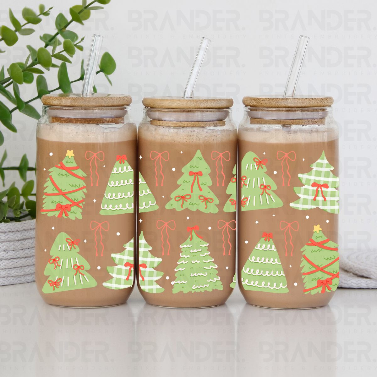 COQUETTE CHRISTMAS TREES AND BOWS - 16 OZ - UV DTF