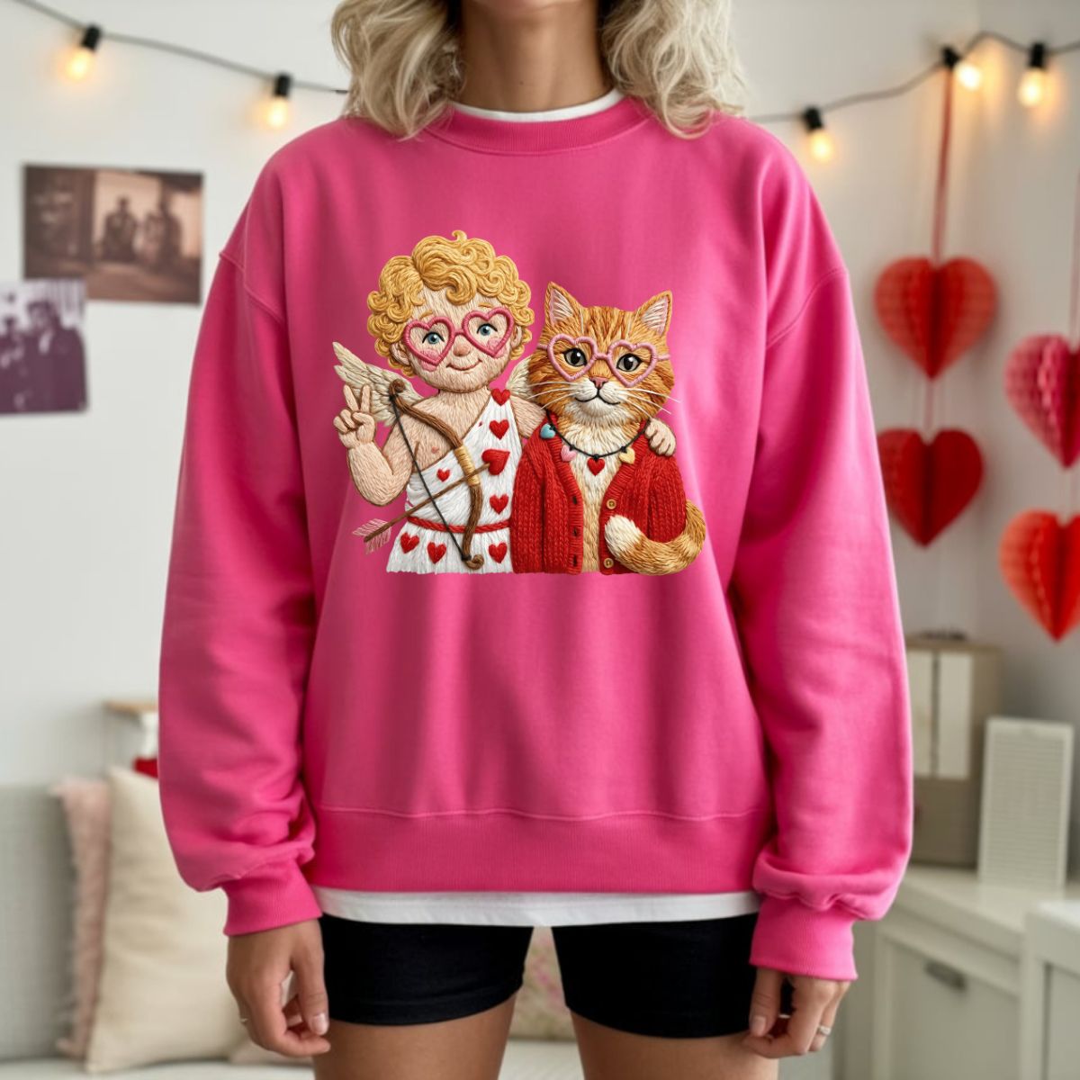 CUPID AND KITTY *FAUX YARN* - DTF TRANSFER