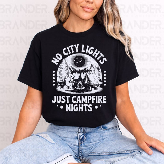 NO CITY LIGHTS JUST CAMPFIRE NIGHTS - DTF TRANSFER