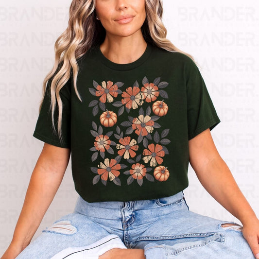 VINTAGE FLORAL PUMPKINS - DTF TRANSFER