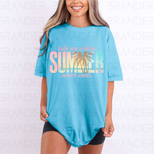 TAKE ME WHERE SUMMER NEVER ENDS - DTF TRANSFER