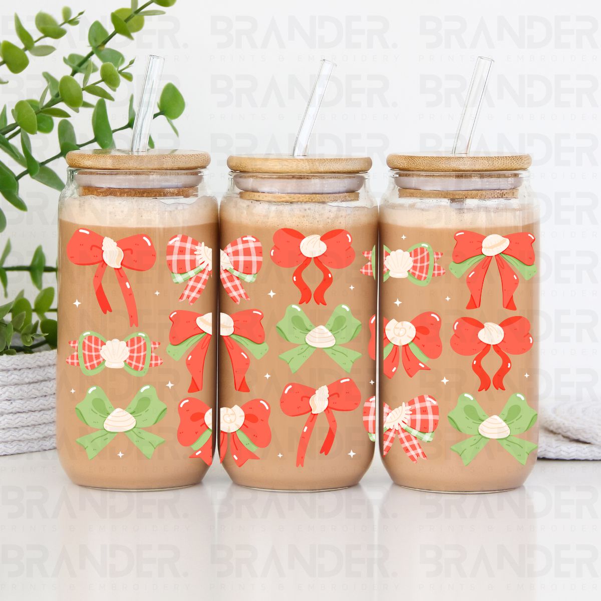 COQUETTE CHRISTMAS BOWS - 16 OZ - UV DTF