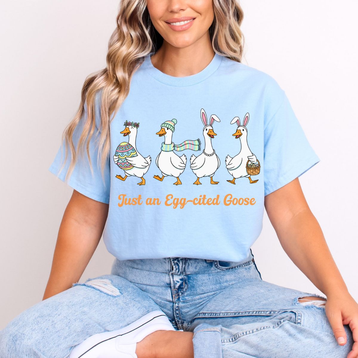 JUST AN EGG-CITED GOOSE - DTF TRANSFER