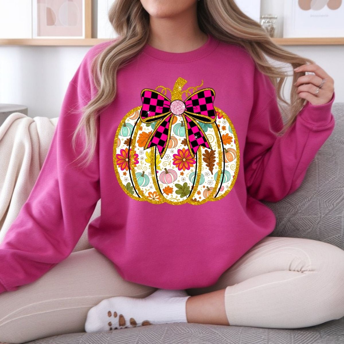 COQUETTE RETRO FLORAL PUMPKIN - DTF TRANSFER