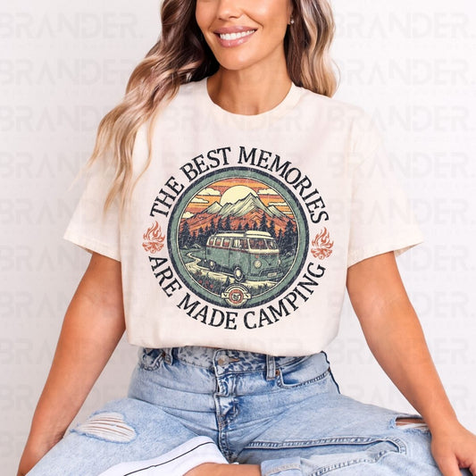 THE BEST MEMORIES ARE MADE CAMPING *W/GRUNGE* - DTF TRANSFER