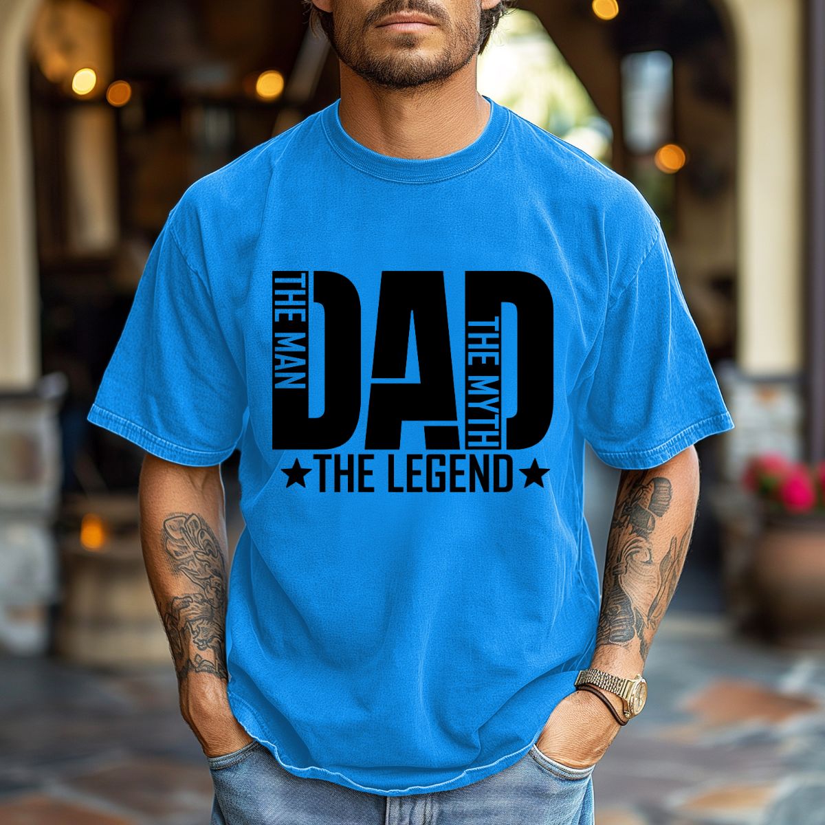 DAD THE MYTH THE MAN THE LEGEND - COMPLETED TEE
