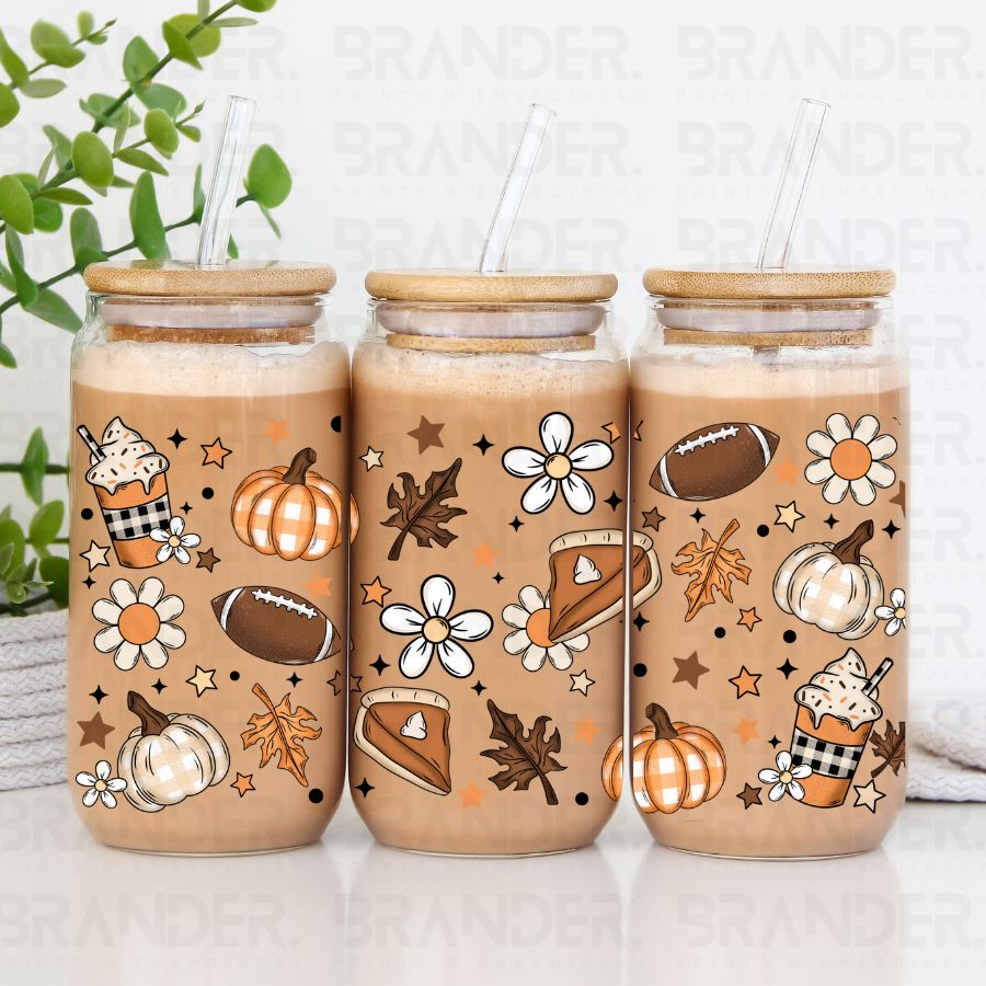 FALL AND FOOTBALL - 16 OZ - UV DTF