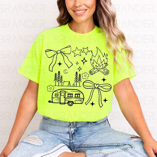 COQUETTE CAMPING DOODLE - DTF TRANSFER