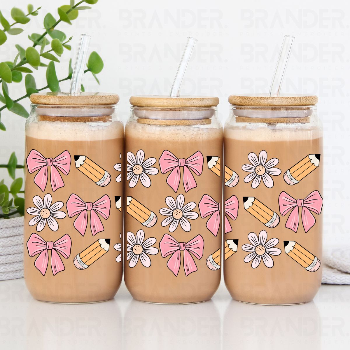 COQUETTE PENCIL DAISIES & BOWS - 16 OZ - UVDTF