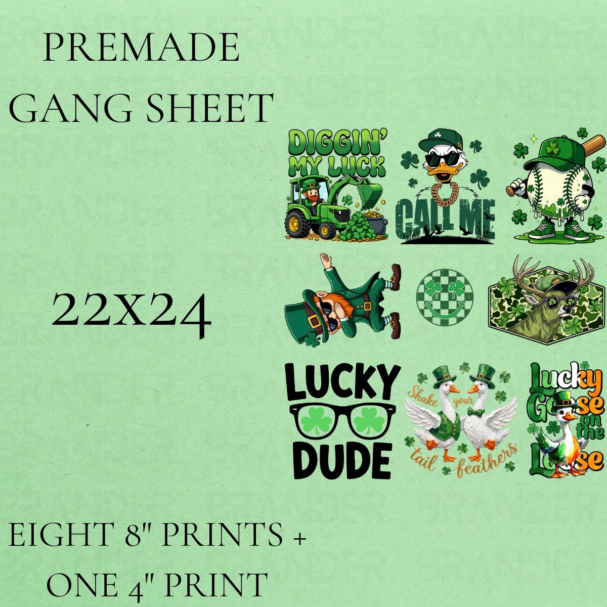 ST PATRICK'S DAY *BOY* - 22X24 - PREMADE GANG SHEET