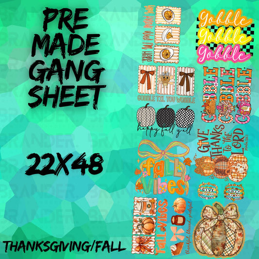 THANKSGIVING/FALL - 22X48 - PREMADE GANG SHEET