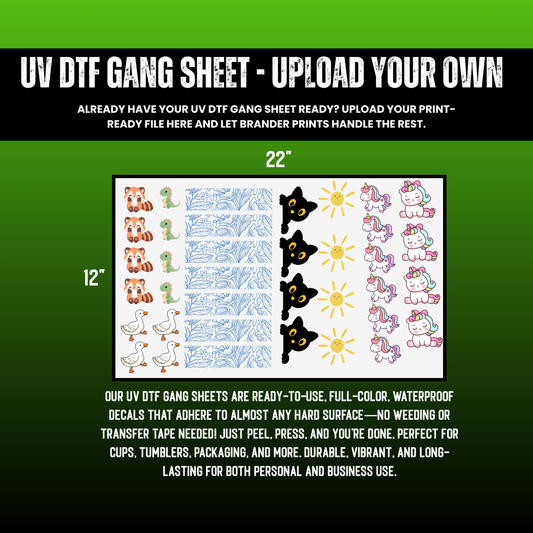 UV DTF GANG SHEET - UPLOAD YOUR OWN