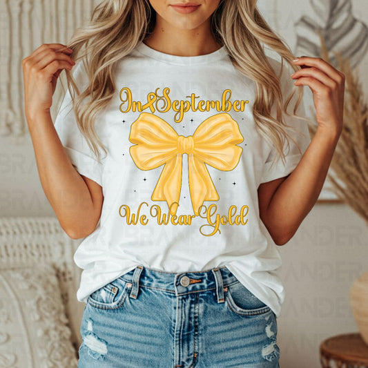 COQUETTE IN SEPTEMBER WE WEAR GOLD - DTF TRANSFER