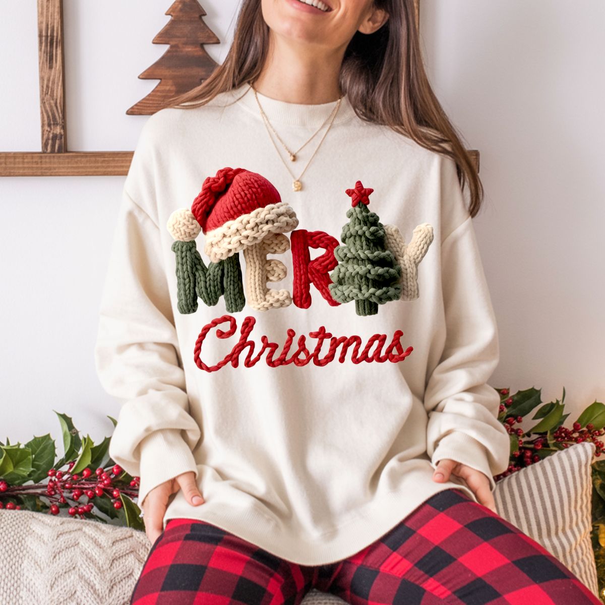 MERRY CHRISTMAS *FAUX YARN* - DTF TRANSFER