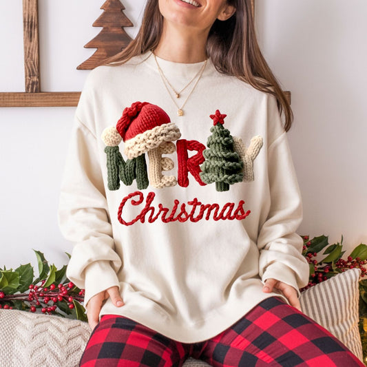 MERRY CHRISTMAS *FAUX YARN* - DTF TRANSFER