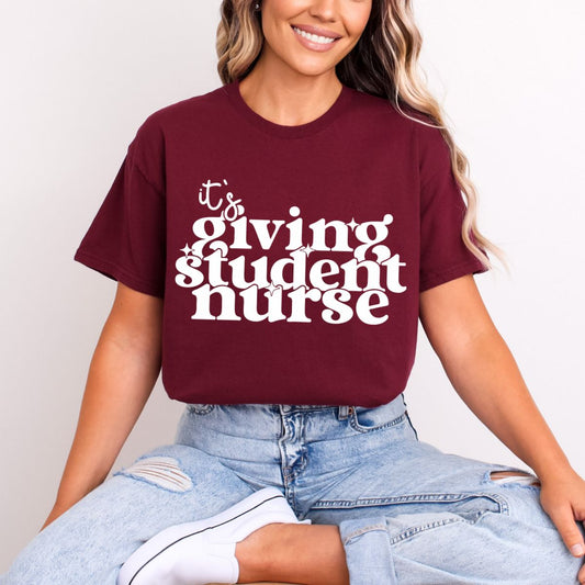 IT'S GIVING STUDENT NURSE *WHITE* - DTF TRANSFER