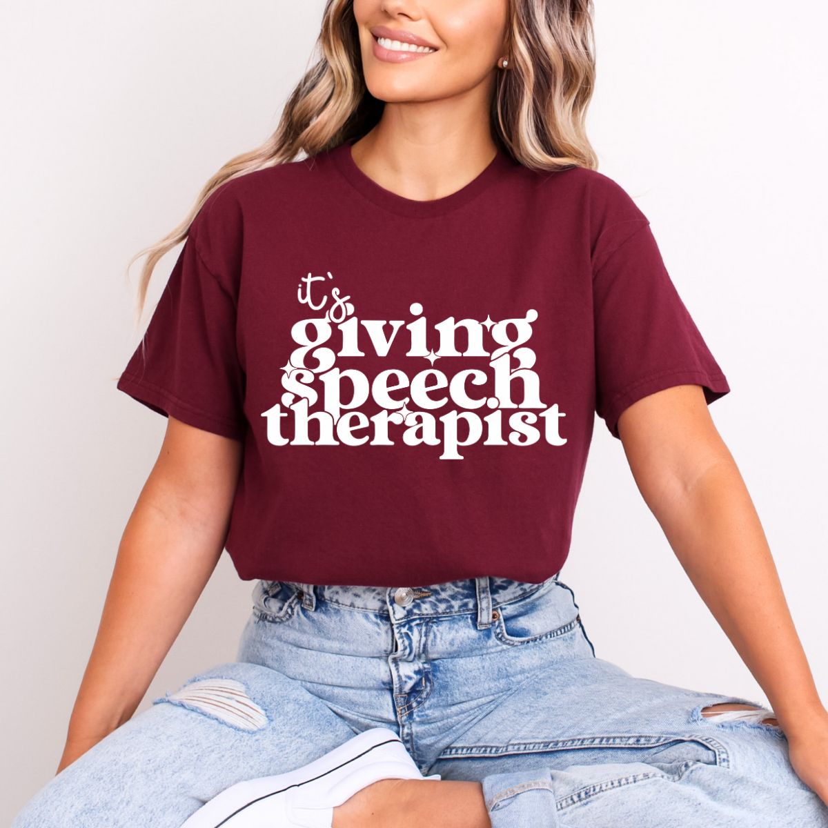 IT'S GIVING SPEECH THERAPIST *WHITE* - DTF TRANSFER
