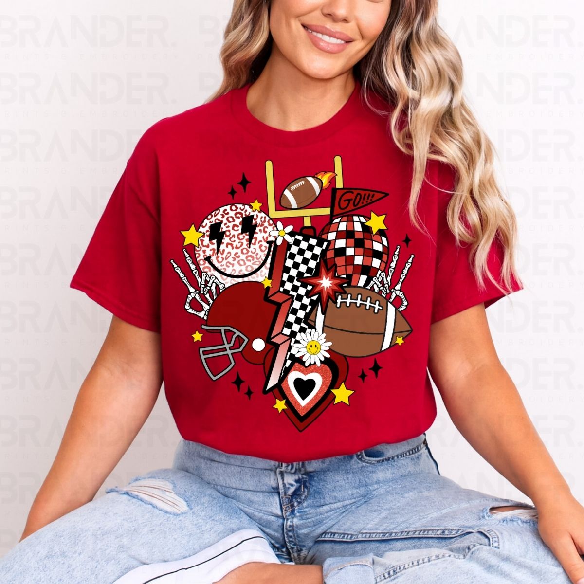 RETRO FOOTBALL *MAROON & BLACK* - DTF TRANSFER