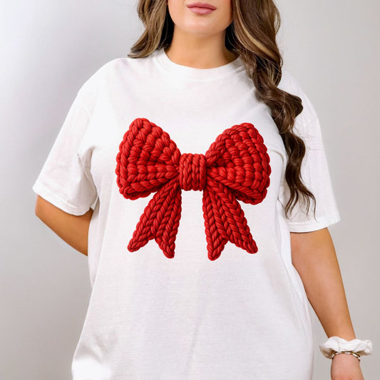 COQUETTE RED BOW *FAUX YARN* - DTF TRANSFER