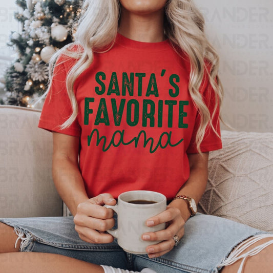 SANTA'S FAVORITE MAMA - DTF TRANSFER