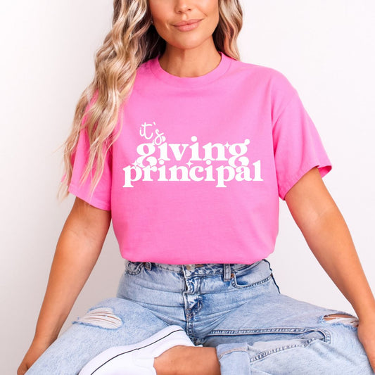 IT'S GIVING PRINCIPAL *WHITE* - DTF TRANSFER