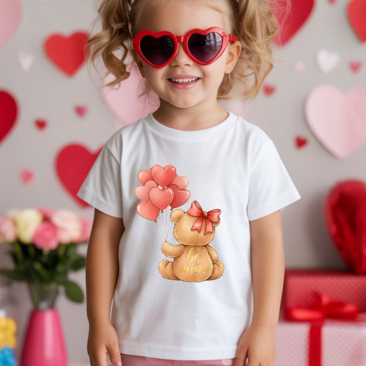 COQUETTE VDAY BALLOON TEDDY - DTF TRANSFER