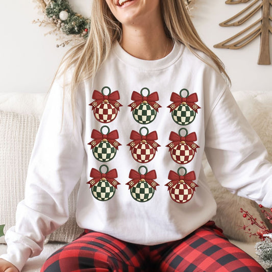 COQUETTE CHRISTMAS ORNAMENT COLLAGE *FAUX YARN* - DTF TRANSFER