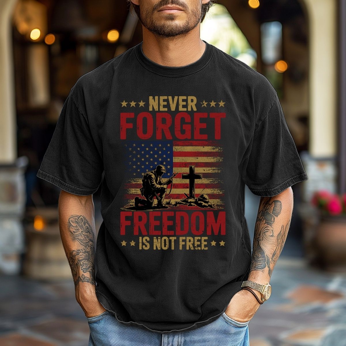 NEVER FORGET FREEDOM IS NOT FREE - DTF TRANSFER