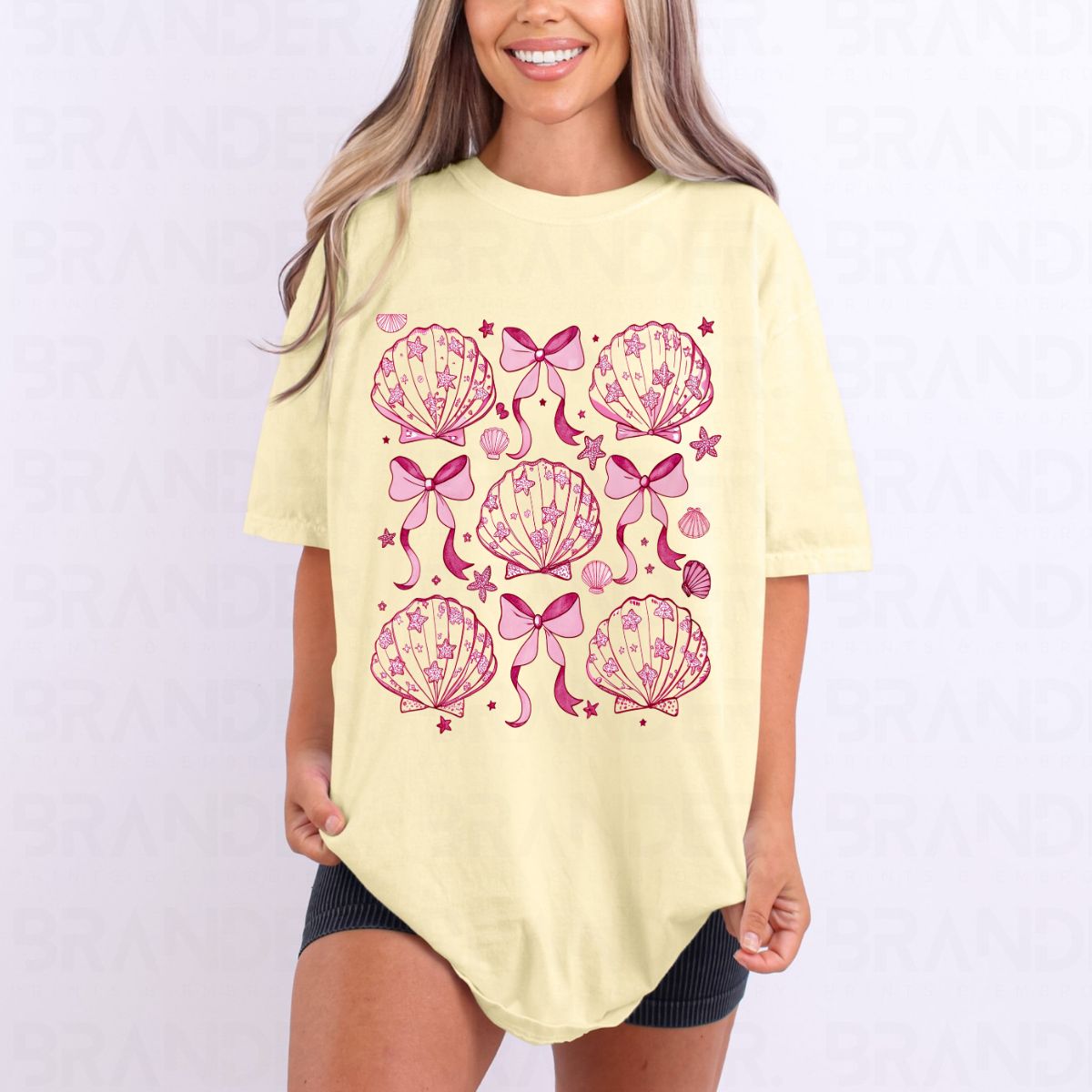 COQUETTE CLAMS AND BOWS GRID - DTF TRANSFER